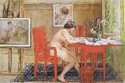 Carl Larsson Model,Writing picture-Postals Spain oil painting artist
